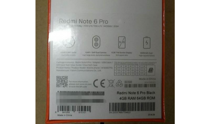 הודלף: Xiaomi Redmi Note 6 Pro יגיע עם 4 מצלמות